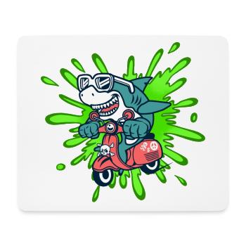 Hai lustig Mofa Moped Roller Comic - Mousepad (Querformat) - Weiß - Vorne