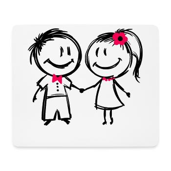 Pärchen Paar Liebe Verliebt Romantik Beziehung - Mousepad (Querformat) - Weiß - Vorne