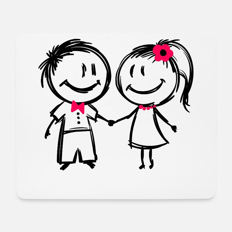 Pärchen Paar Liebe Verliebt Romantik Beziehung - Mousepad (Querformat) - Weiß