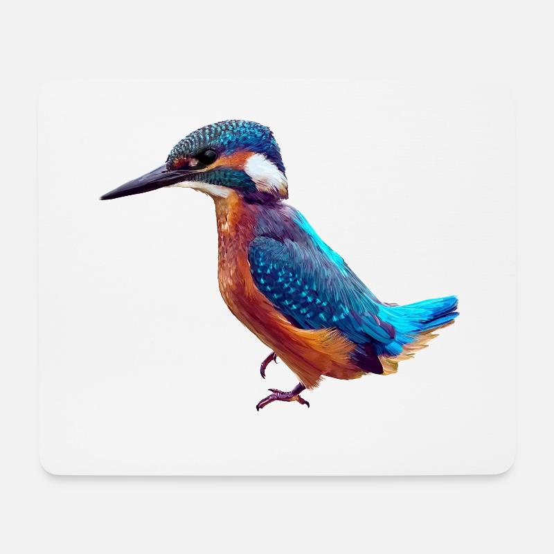 Eisvogel - Mousepad (Querformat) - Weiß