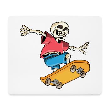 Skeleton Skater Skateboard - Mouse Pad (horizontal) - white - Front