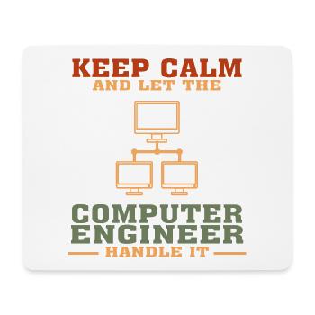 Bestseller Computer Engineer Tshirt, Keep Calm - Mouse Pad (horizontal) - white - Front