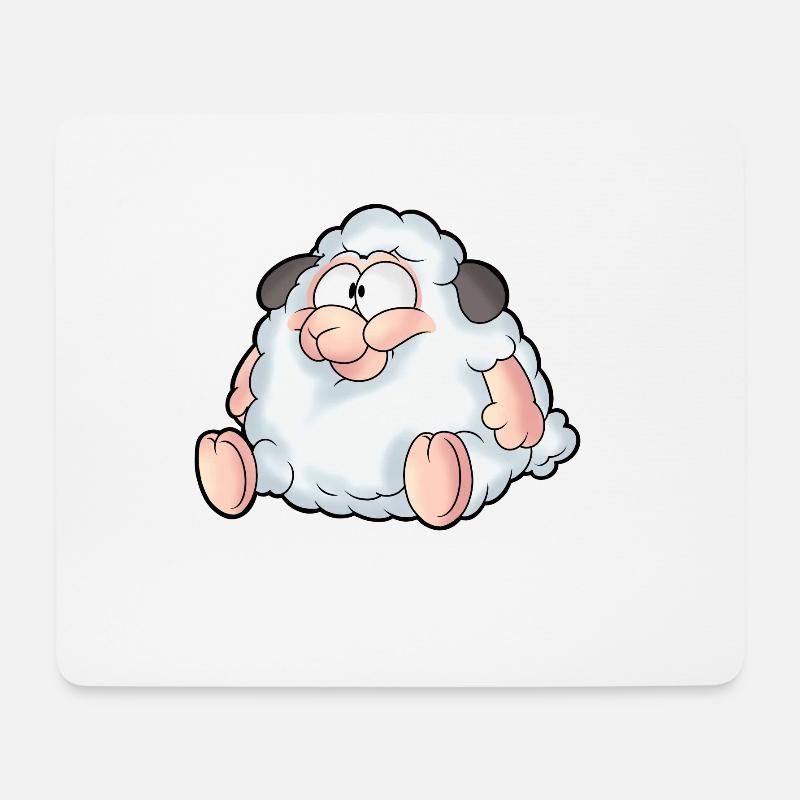 Schaf Lustig - Mousepad (Querformat) - Weiß