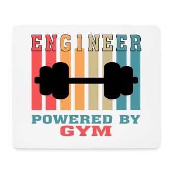 Funny Engineer Powered by Gym Tshirt for Engineers - Mouse Pad (horizontal) - white - Front