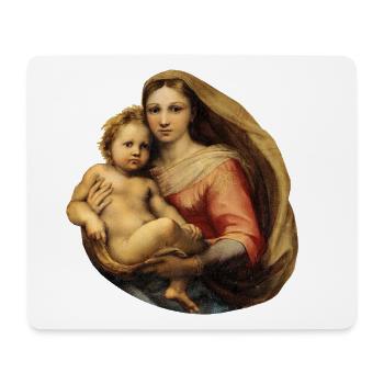 Sistine Madonna | Sixtinische Madonna | Raffael - Mousepad (Querformat) - Weiß - Vorne