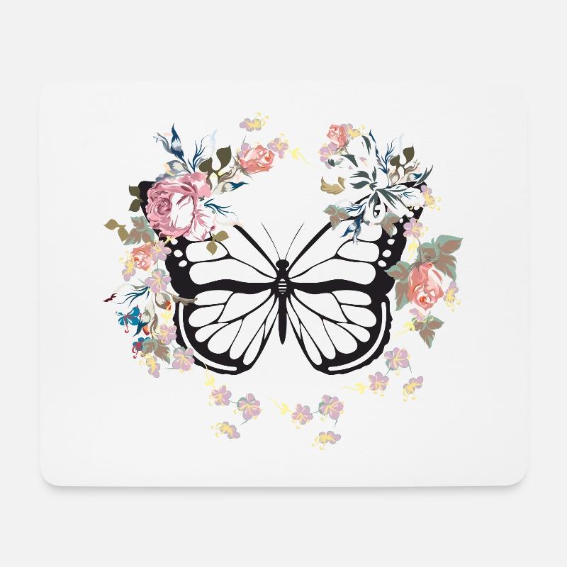 Schmetterling - Mousepad (Querformat) - Weiß
