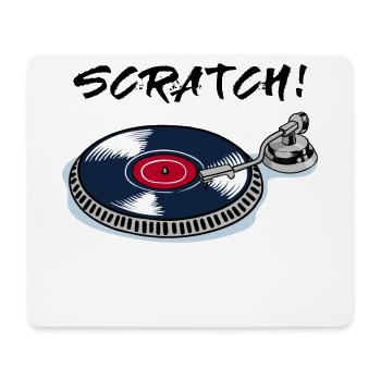 Platine vinyle Scratch beatbox vinyle - Tapis de souris (format paysage) - blanc - Devant