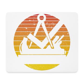 Retro vintage carpenter carpenter artisan red - Mouse Pad (horizontal) - white - Front