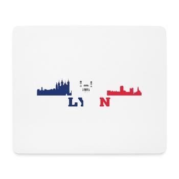 Lyon City Skyline Frankreich Wahrzeichen Karte - Mousepad (Querformat) - Weiß - Vorne