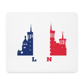 Lyon City Skyline Frankreich Wahrzeichen Karte - Mousepad (Querformat) - Weiß - Vorne