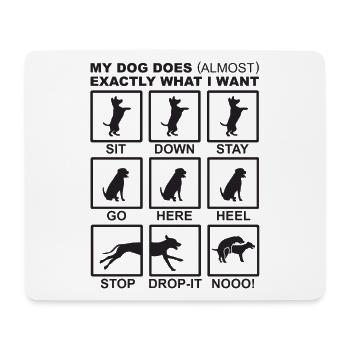 Dog Commands - Mouse Pad (horizontal) - white - Front