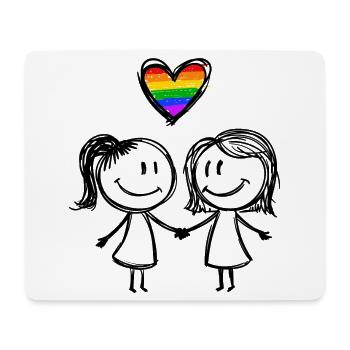 Lesbian Love Marriage Couple Pride Tolerance Equality - Mouse Pad (horizontal) - white - Front