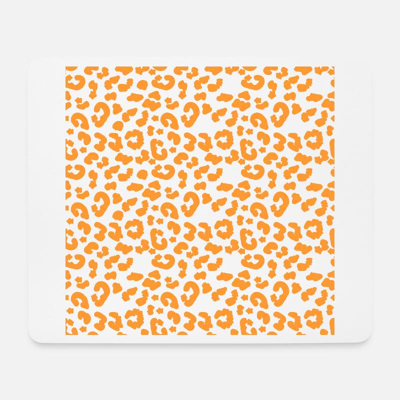 Leopard Muster Muster in Orange auf Schwarz - Mousepad (Querformat) - Weiß