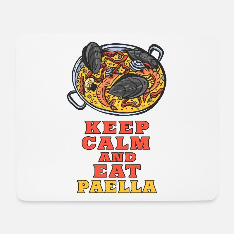 Keep Calm and eat Paella Design / Geschenkidee - Mousepad (Querformat) - Weiß