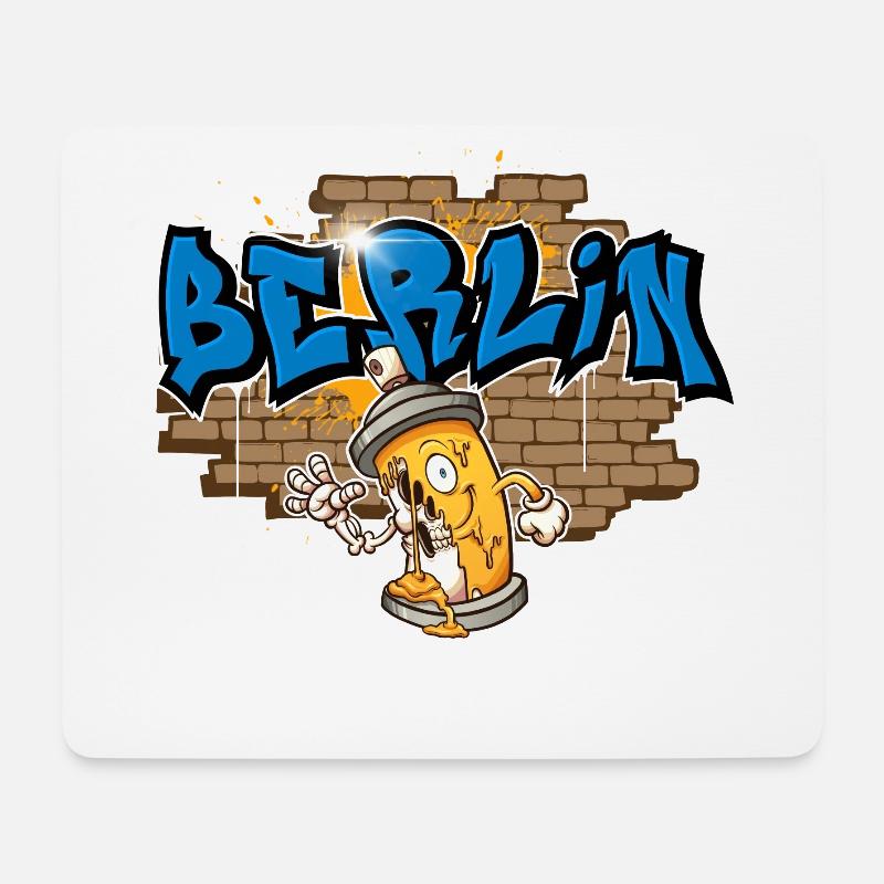 Berlin Graffiti - Mousepad (Querformat) - Weiß