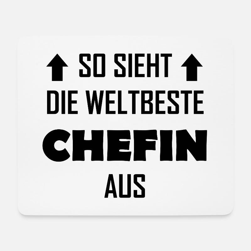 So sieht die weltbeste Chefin aus - Mousepad (Querformat) - Weiß