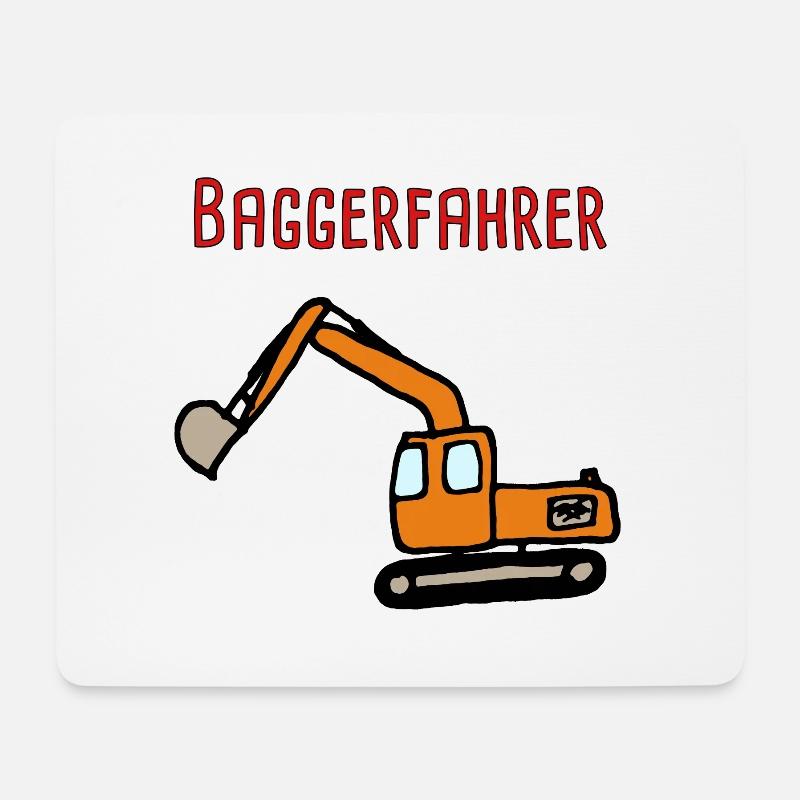 Baggerfahrer - Mousepad (Querformat) - Weiß