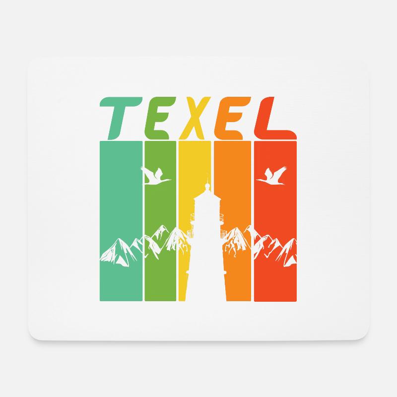 Texel Leuchtturm Design / Geschenk - Mousepad (Querformat) - Weiß