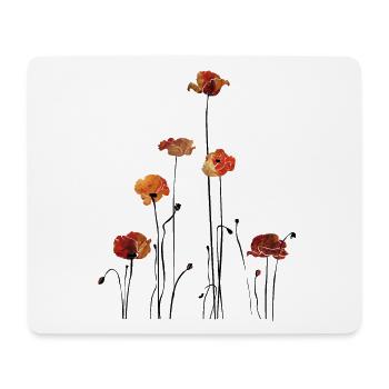 Mohnblumen Silhouette Design - Mousepad (Querformat) - Weiß - Vorne