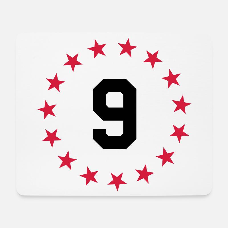 Nummer 9 - Mousepad (Querformat) - Weiß