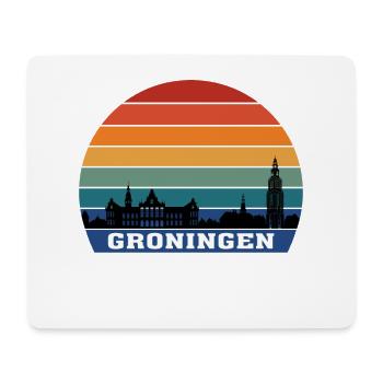 Groningen Skyline Silhouette Souvenir Niederlande - Mousepad (Querformat) - Weiß - Vorne