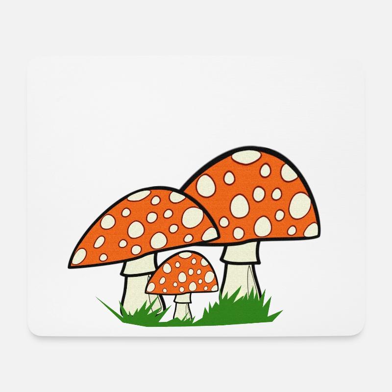 nature graphics, toadstools, great forest motifs - Mouse Pad (horizontal) - white