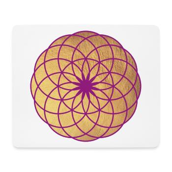 Gold Energy Yoga Motivation Mandala Namaste - Mouse Pad (horizontal) - white - Front