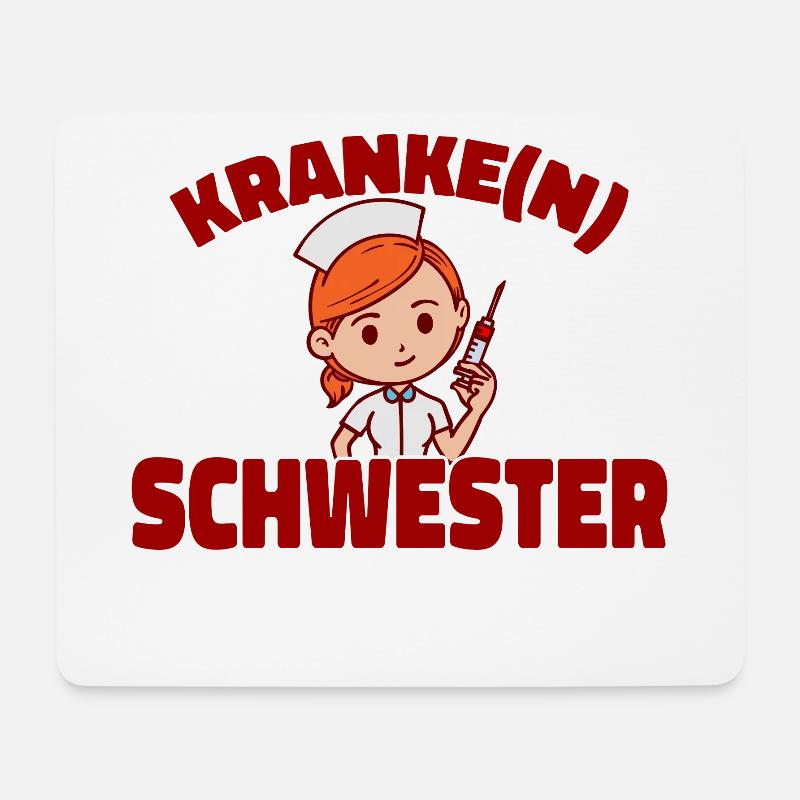 Krankenschwester Lustig Pflegerin Sozialarbeiter - Mousepad (Querformat) - Weiß