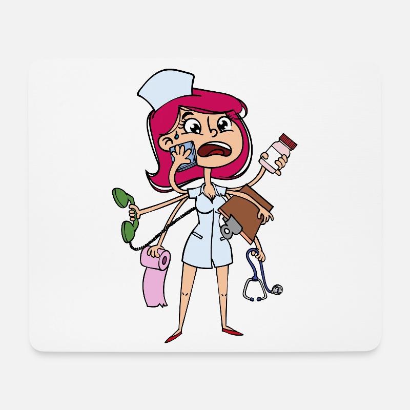 Krankenschwester Pflegerin Betreuerin Pflegekraft - Mousepad (Querformat) - Weiß
