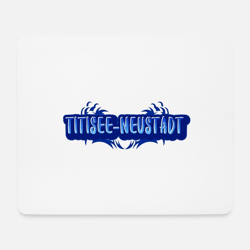 Titisee Neustadt Blau Schriftzug - Mousepad (Querformat) - Weiß