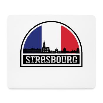 Strasburg France Skyline Silhouette French Flag - Mouse Pad (horizontal) - white - Front