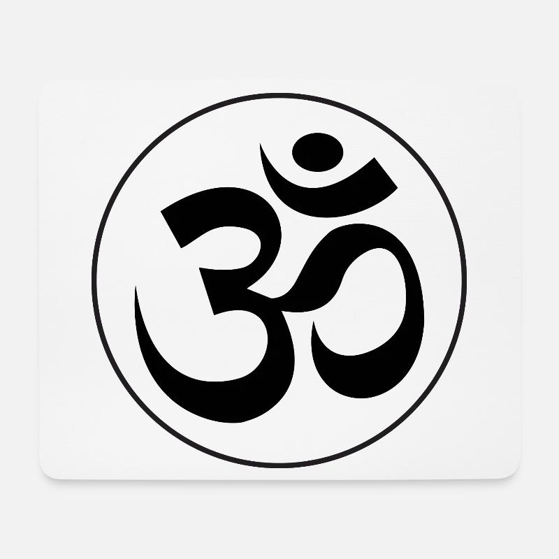 runde Aufkleber om aum sacred sound hinduism Indien - Mousepad (Querformat) - Weiß