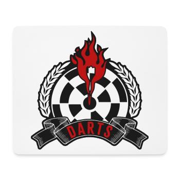 Flammendes Dartboard Emblem - Mousepad (Querformat) - Weiß - Vorne
