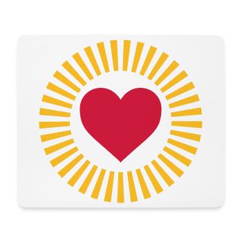 Herz in Strahlenkranz Design - Mousepad (Querformat) - Weiß - Vorne