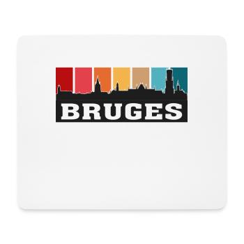Bruges Belgique Voyage Skyline Souvenirs Silhouette - Tapis de souris (format paysage) - blanc - Devant