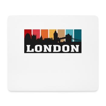 London England Travel Souvenir Skyline Silhouette - Mouse Pad (horizontal) - white - Front