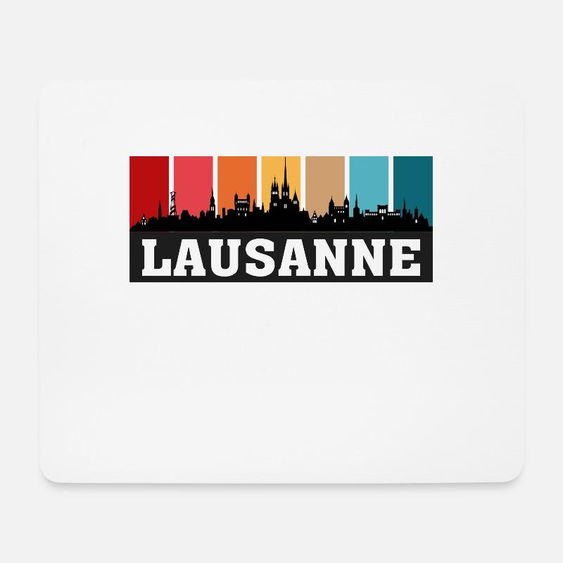 Lausanne Schweiz Travel Souvenir City Skyline - Mousepad (Querformat) - Weiß