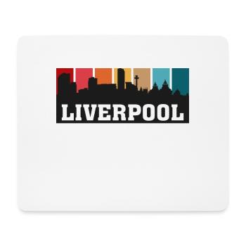 Liverpool Angleterre Voyage Souvenir Skyline Landmark - Tapis de souris (format paysage) - blanc - Devant