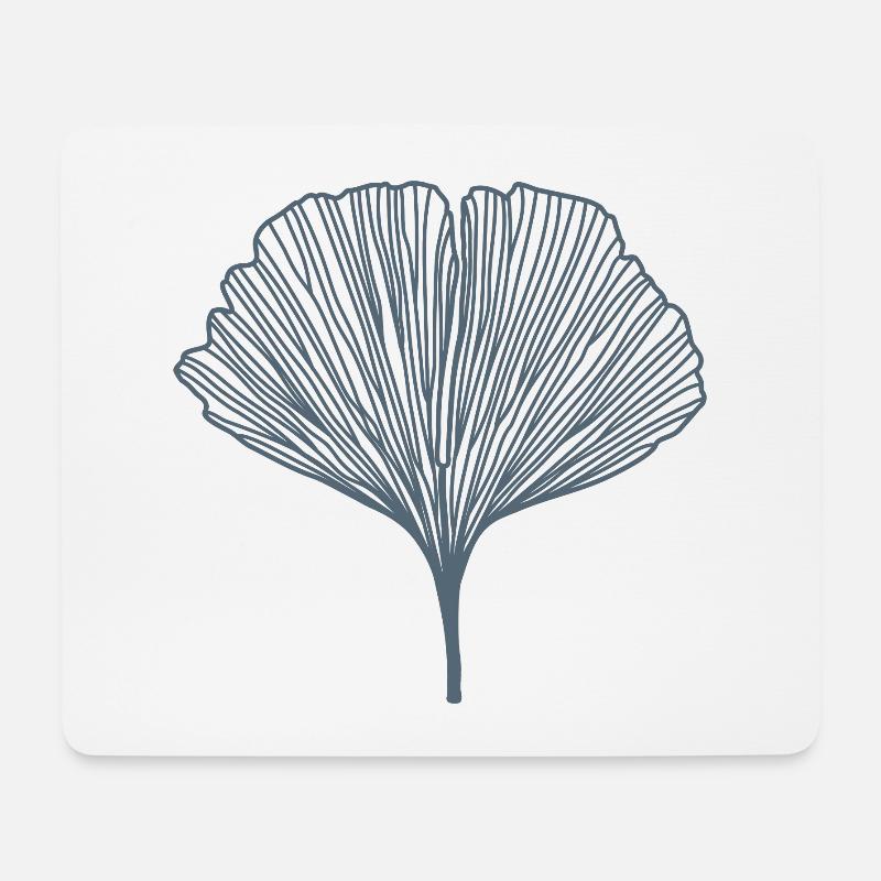 Ginko – Glücksbaum - Mousepad (Querformat) - Weiß