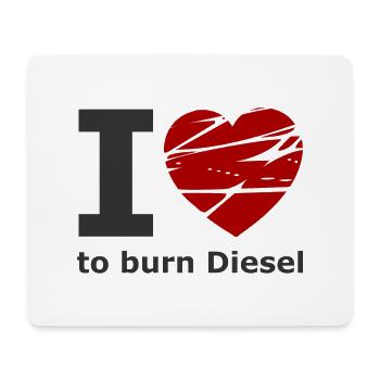 Voiture, diesel et essence - Tapis de souris (format paysage) - blanc - Devant