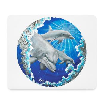 Curious dolphins - Sonja Ariel von Staden - Mouse Pad (horizontal) - white - Front