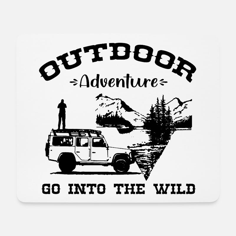 Land-Rover Defender Wildlife Adventure - Mousepad (Querformat) - Weiß