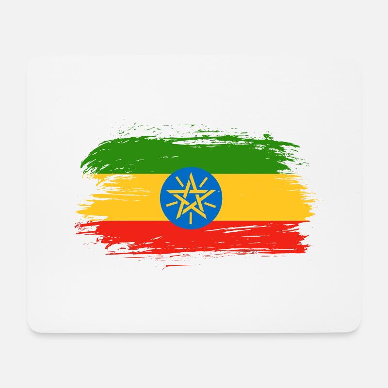 Äthiopien Flaggen Design / Geschenkidee - Mousepad (Querformat) - Weiß