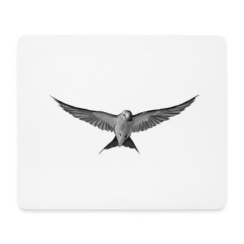 Schwalbe Zeichnung (Vogel) - Mousepad (Querformat) - Weiß - Vorne