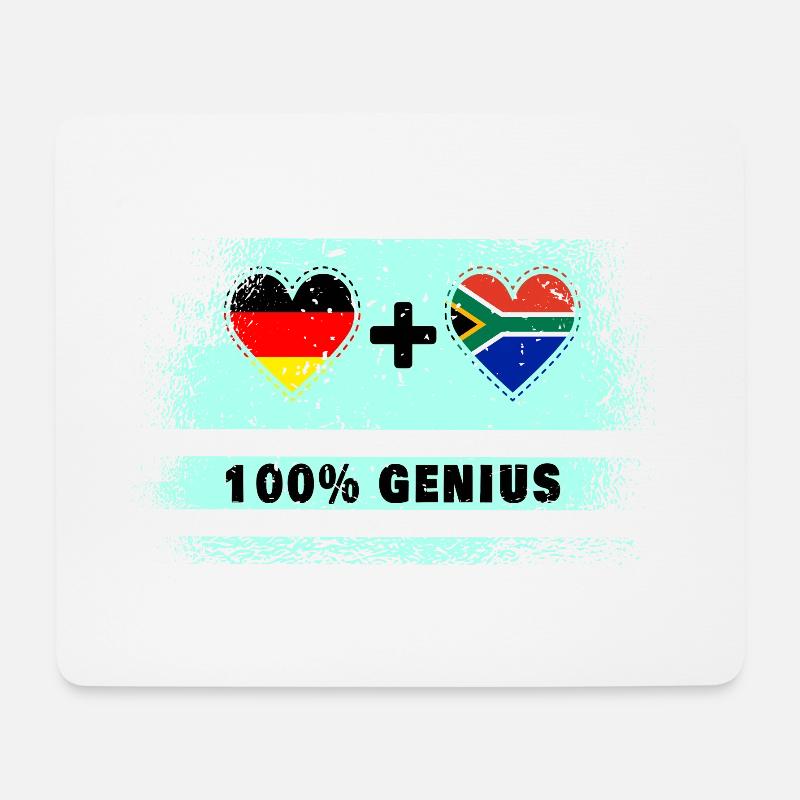 Deutschland und Südafrika 100% Genial / Geschenk - Mousepad (Querformat) - Weiß