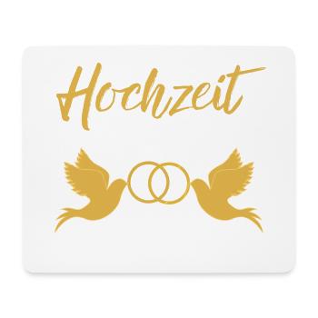 Hochzeit halten Taubenpaar Eheringe golden Heirat - Mousepad (Querformat) - Weiß - Vorne