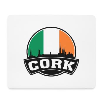 Cork Ireland Skyline Travel Souvenir Irische Flagge - Mousepad (Querformat) - Weiß - Vorne