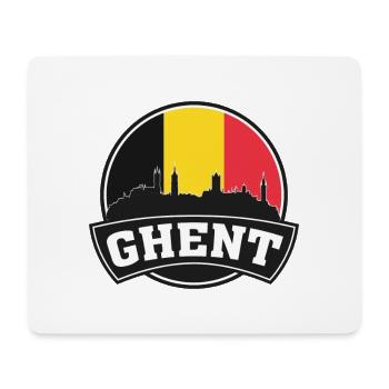 Gent Belgium Skyline Travel Souvenir Belgische Flagge - Mousepad (Querformat) - Weiß - Vorne