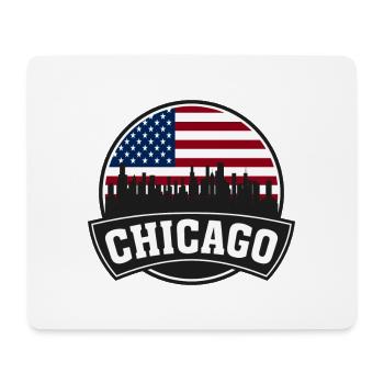 Chicago Illinois USA Skyline Travel Souvenir Ameri - Tapis de souris (format paysage) - blanc - Devant