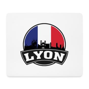 Lyon France Skyline Voyage Souvenir Drapeau Français - Tapis de souris (format paysage) - blanc - Devant